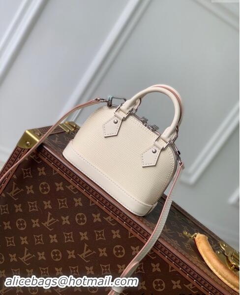 Grade Quality Louis Vuitton Nano Alma Bag in Epi Leather M82411 Quartz White 2024