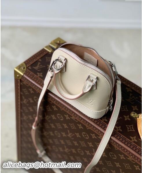 Grade Quality Louis Vuitton Nano Alma Bag in Epi Leather M82411 Quartz White 2024