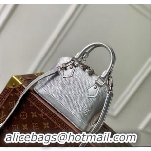 Top Design Louis Vuitton Nano Alma Bag in Epi Leather M82411 Silver 2024