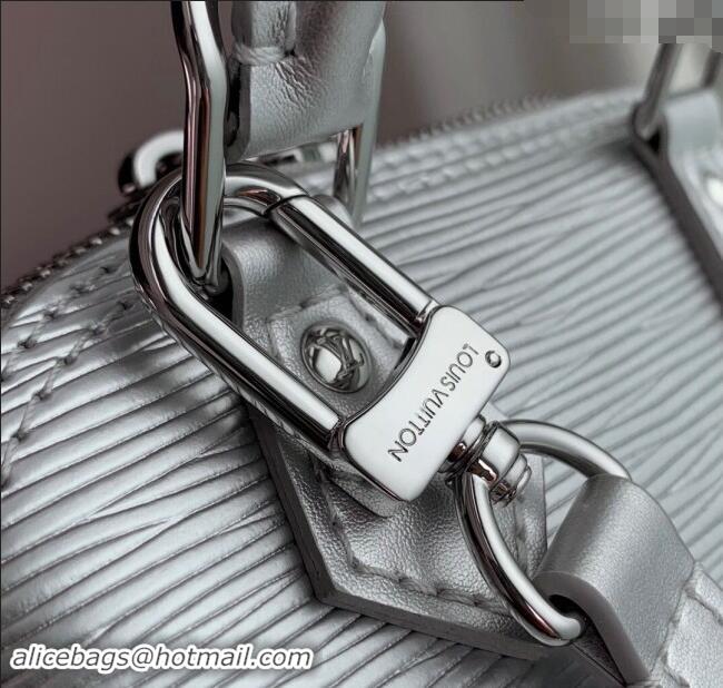 Top Design Louis Vuitton Nano Alma Bag in Epi Leather M82411 Silver 2024