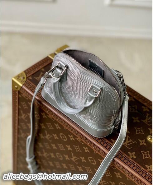 Top Design Louis Vuitton Nano Alma Bag in Epi Leather M82411 Silver 2024