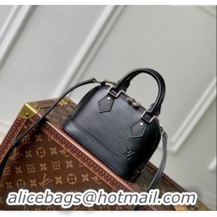 Luxury Cheap Louis Vuitton Nano Alma Bag in Epi Leather M81945 Black 2024