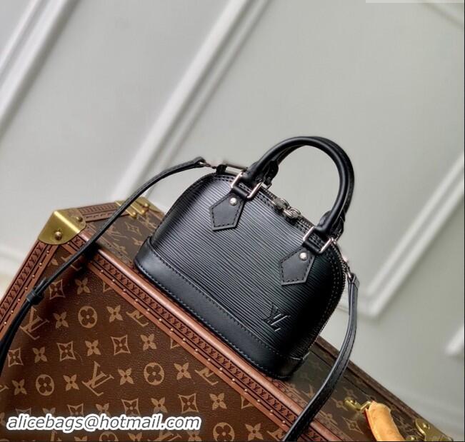 Luxury Cheap Louis Vuitton Nano Alma Bag in Epi Leather M81945 Black 2024