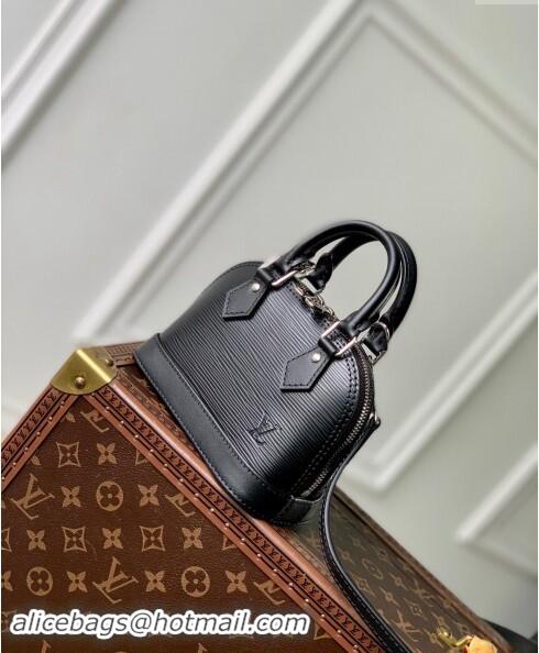 Luxury Cheap Louis Vuitton Nano Alma Bag in Epi Leather M81945 Black 2024