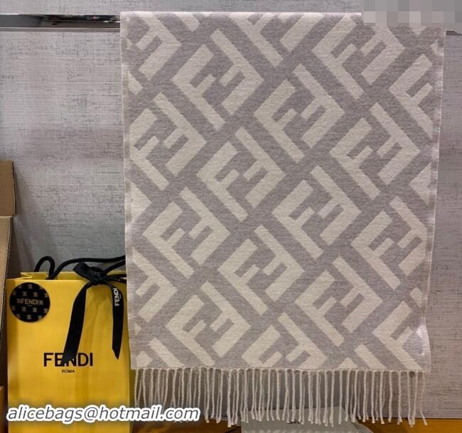 Grade Design Fendi Cashmere Long Scarf with Fringe 45x170cm F0111 Grey 2024