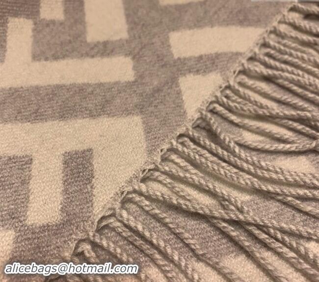 Grade Design Fendi Cashmere Long Scarf with Fringe 45x170cm F0111 Grey 2024