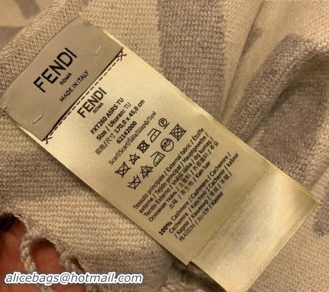 Grade Design Fendi Cashmere Long Scarf with Fringe 45x170cm F0111 Grey 2024