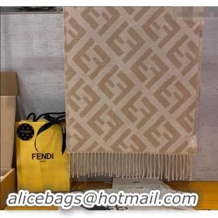 Big Discount Fendi Cashmere Long Scarf with Fringe 45x170cm F0111 Beige/Camel 2024