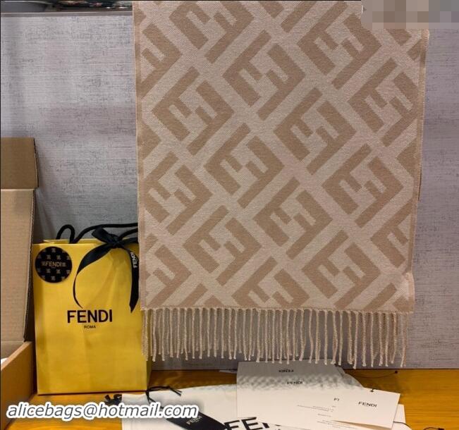 Big Discount Fendi Cashmere Long Scarf with Fringe 45x170cm F0111 Beige/Camel 2024