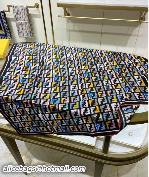 Good Product Fendi Silk Sqaure Scarf 90x90cm F0514 Black 2024