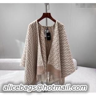 Unique Discount Fendi Wool Cashmere Cape 135x135cm F0913 Beige 2024