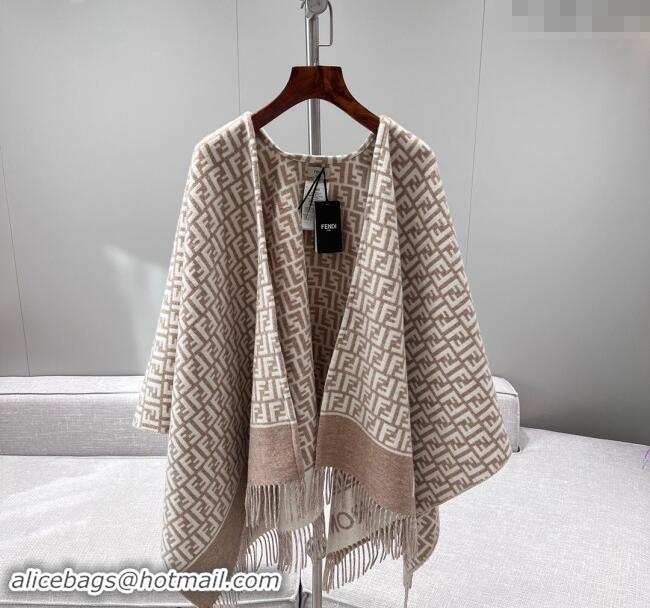 Unique Discount Fendi Wool Cashmere Cape 135x135cm F0913 Beige 2024