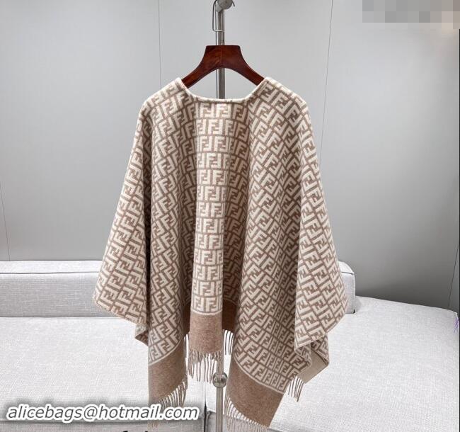 Unique Discount Fendi Wool Cashmere Cape 135x135cm F0913 Beige 2024