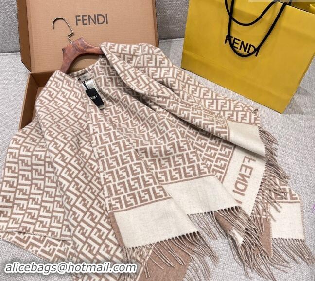 Unique Discount Fendi Wool Cashmere Cape 135x135cm F0913 Beige 2024