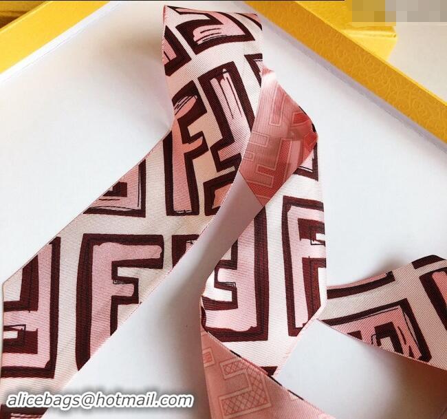 Pretty Style Fendi Silk Bandeau Scarf 5x120cm F0913 Pink 2024