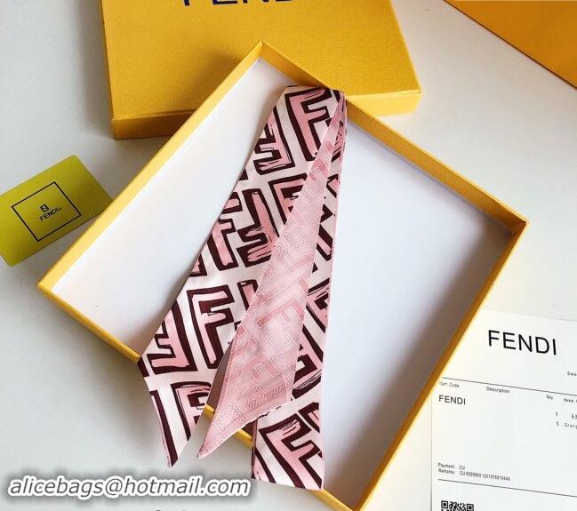 Pretty Style Fendi Silk Bandeau Scarf 5x120cm F0913 Pink 2024