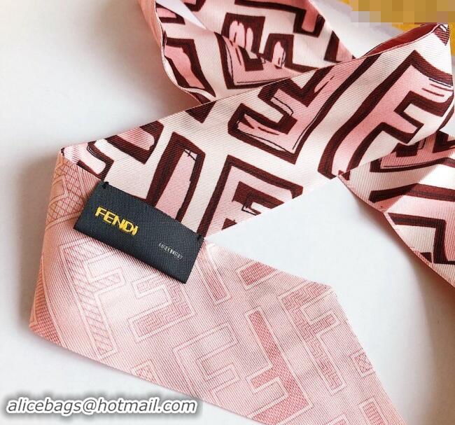 Pretty Style Fendi Silk Bandeau Scarf 5x120cm F0913 Pink 2024