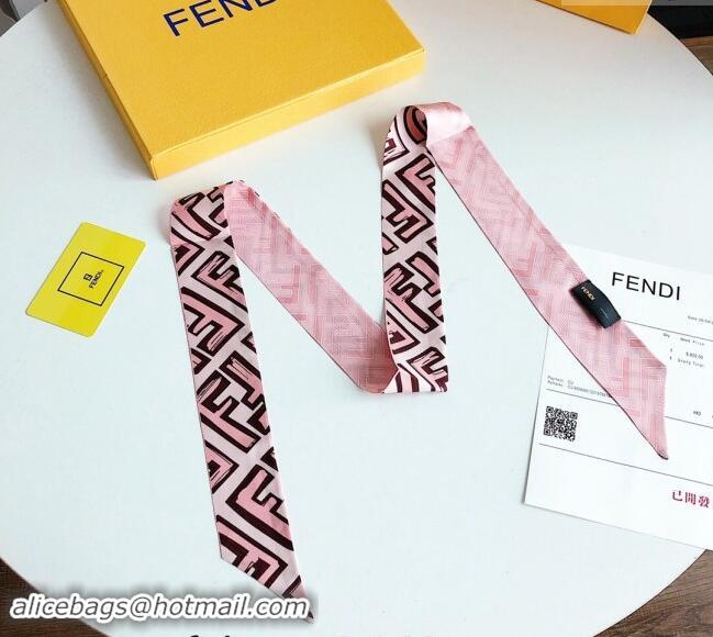 Pretty Style Fendi Silk Bandeau Scarf 5x120cm F0913 Pink 2024