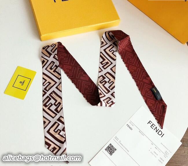 Most Popular Fendi Silk Bandeau Scarf 5x120cm F0913 Brown 2024