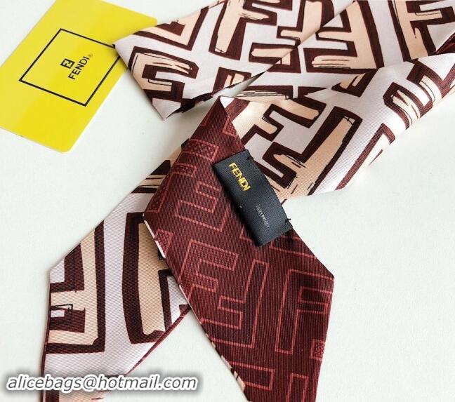 Most Popular Fendi Silk Bandeau Scarf 5x120cm F0913 Brown 2024