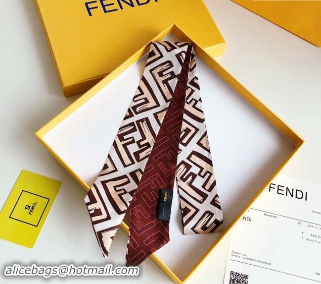 Most Popular Fendi Silk Bandeau Scarf 5x120cm F0913 Brown 2024