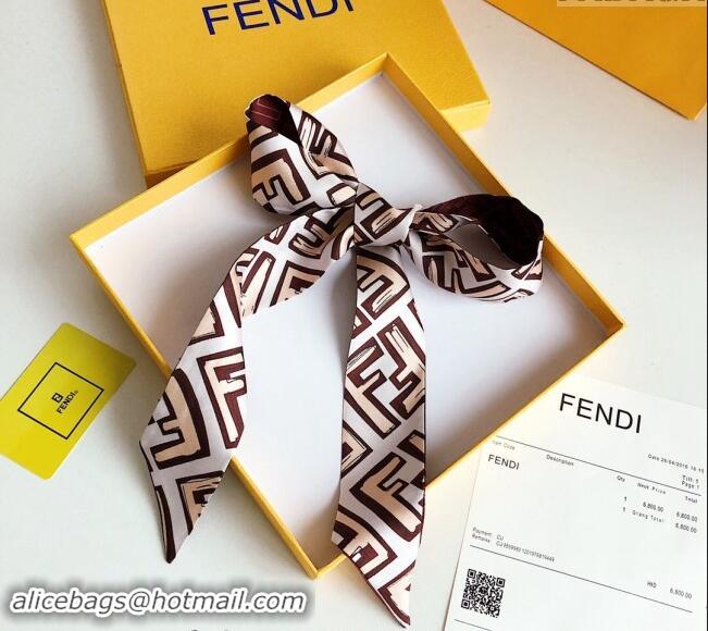 Most Popular Fendi Silk Bandeau Scarf 5x120cm F0913 Brown 2024