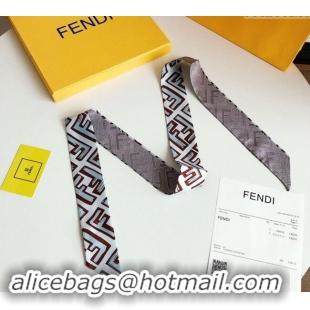 Good Taste Fendi Silk Bandeau Scarf 5x120cm F0913 Grey 2024