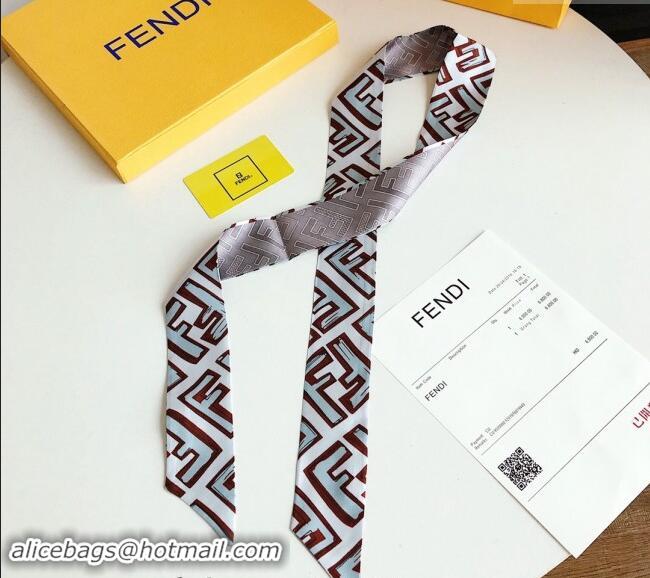 Good Taste Fendi Silk Bandeau Scarf 5x120cm F0913 Grey 2024