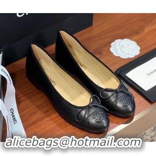 aaaaa Chanel Lambskin Classic Ballerinas CHB08 Black 120308