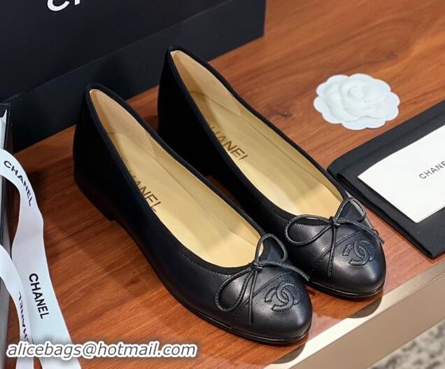 aaaaa Chanel Lambskin Classic Ballerinas CHB08 Black 120308