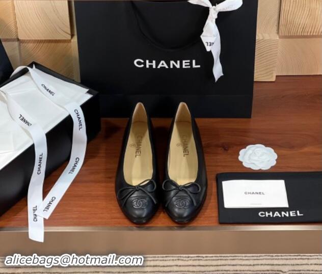 aaaaa Chanel Lambskin Classic Ballerinas CHB08 Black 120308