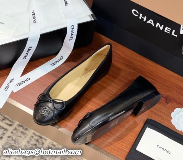 aaaaa Chanel Lambskin Classic Ballerinas CHB08 Black 120308