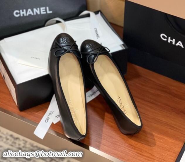 aaaaa Chanel Lambskin Classic Ballerinas CHB08 Black 120308