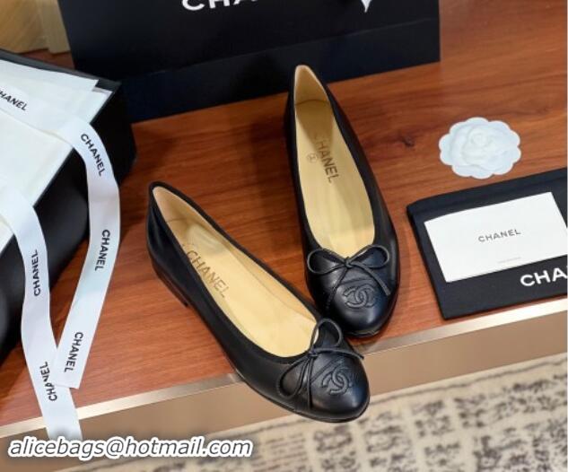 aaaaa Chanel Lambskin Classic Ballerinas CHB08 Black 120308