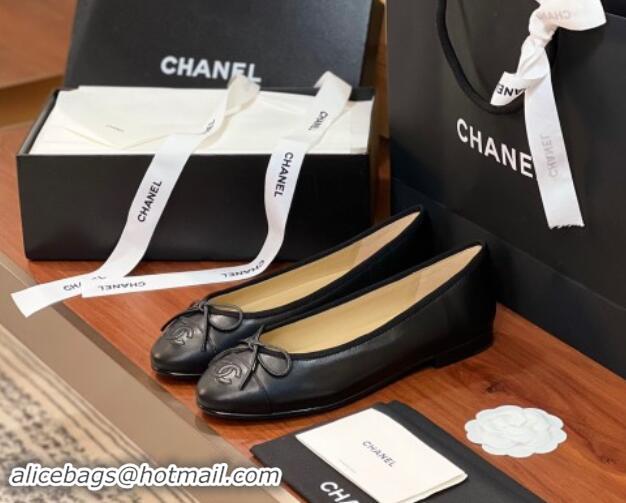 aaaaa Chanel Lambskin Classic Ballerinas CHB08 Black 120308