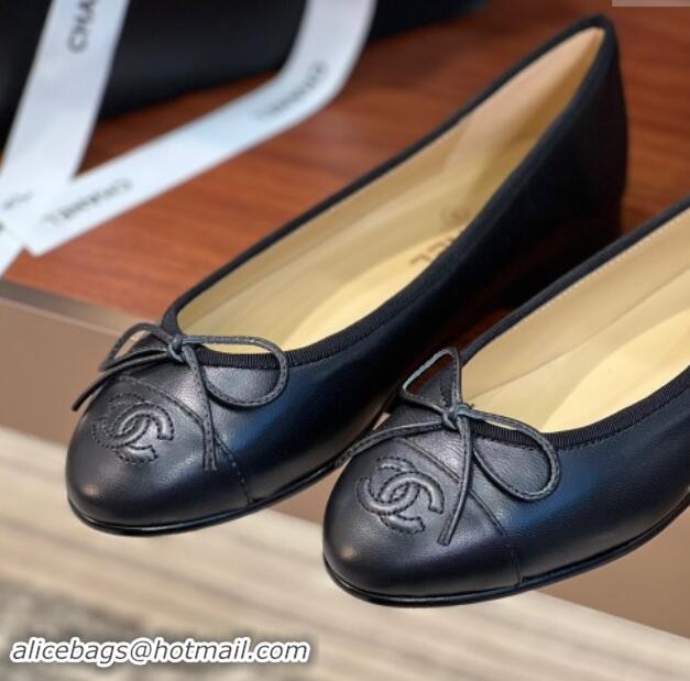 aaaaa Chanel Lambskin Classic Ballerinas CHB08 Black 120308