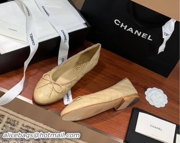 Most Popular Chanel Quilted Lambskin Classic Ballerinas Apricot 120307