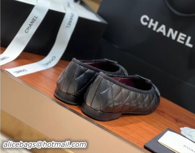 Good Product Chanel Quilted Lambskin Classic Ballerinas Black/Burgundy 120301