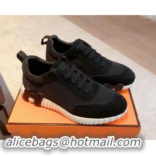 Most Popular Hermes Bouncing Sneakers in Technical Mesh and Suede Black 1008074