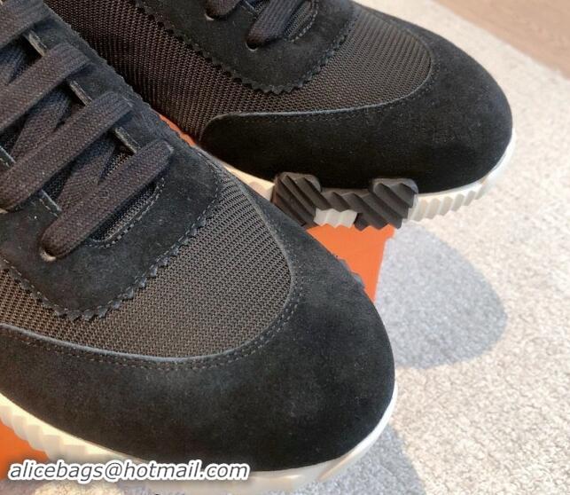 Most Popular Hermes Bouncing Sneakers in Technical Mesh and Suede Black 1008074