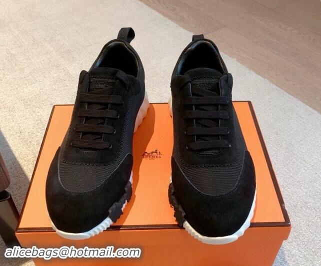 Most Popular Hermes Bouncing Sneakers in Technical Mesh and Suede Black 1008074