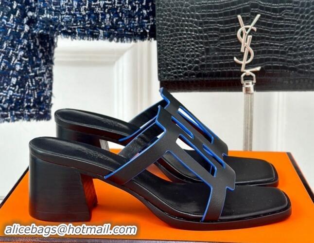 Buy Discount Hermes Izzy Heel Slides Sandal 5cm in Calfskin Leather with Contrasting Edges and 