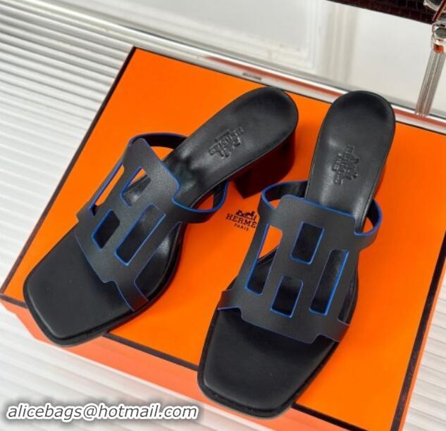 Buy Discount Hermes Izzy Heel Slides Sandal 5cm in Calfskin Leather with Contrasting Edges and 