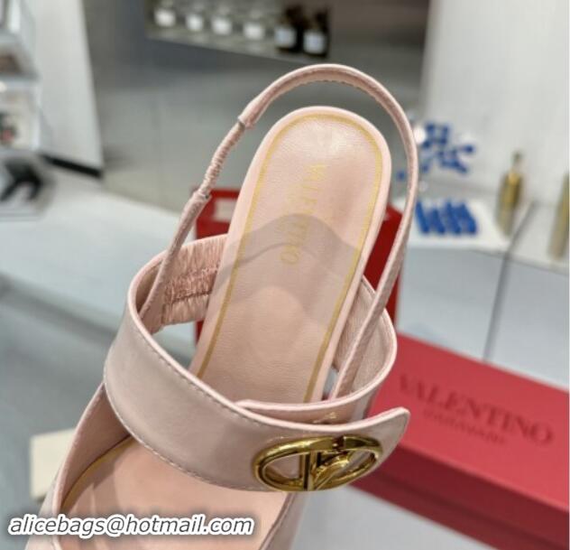 Low Price Valentino VLogo Locker Mary-Janes Slingback Pumps 6cm in Patent Leather Light Pink 1009032