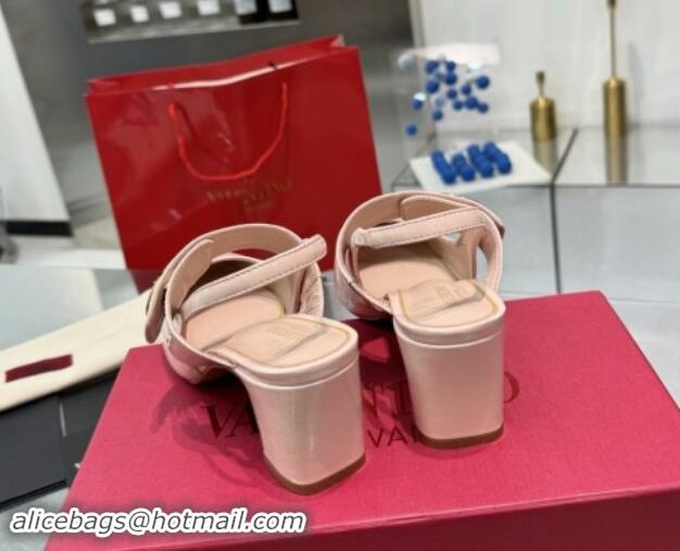 Low Price Valentino VLogo Locker Mary-Janes Slingback Pumps 6cm in Patent Leather Light Pink 1009032