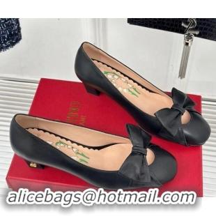 Good Product Valentino Bowow Pumps 4cm in Kidskin Leather Black 1116021