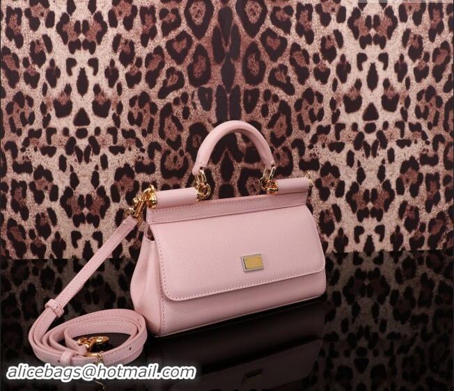 Grade Design Dolce&Gabbana Calfskin Mini Sicily handbag BB6111 Light Pink 2023