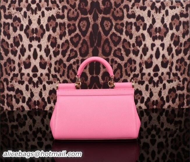 Good Looking Dolce&Gabbana Calfskin Mini Sicily handbag BB6111 Dark Pink 2023