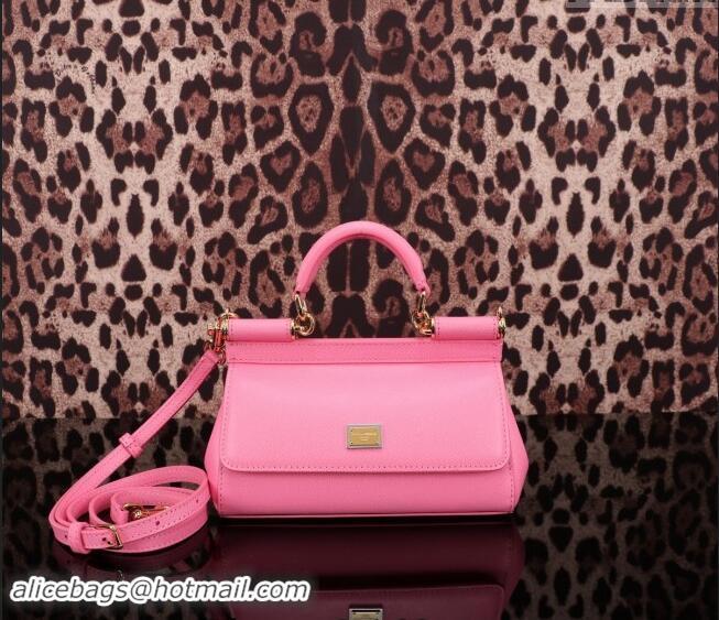 Good Looking Dolce&Gabbana Calfskin Mini Sicily handbag BB6111 Dark Pink 2023