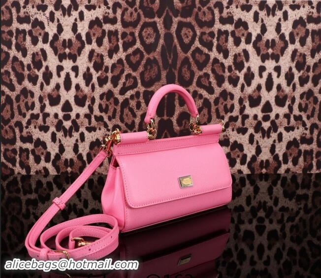 Good Looking Dolce&Gabbana Calfskin Mini Sicily handbag BB6111 Dark Pink 2023